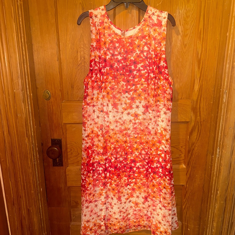 Calvin Klein Red and Orange Dress